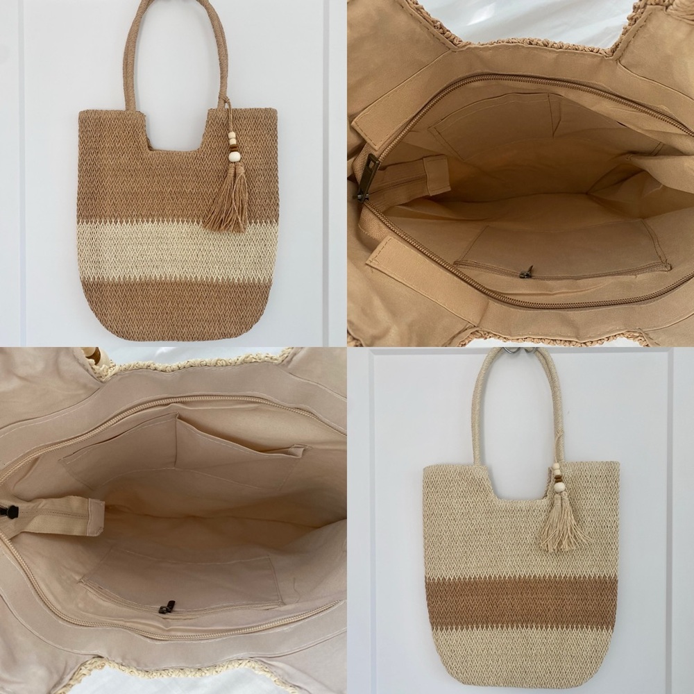 New handmade raffia tote